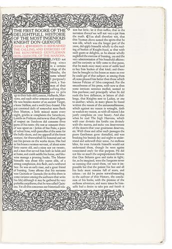 Ashendene Press. Miguel de Cervantes (1547-1616) The First [-Second] Part of the History of Don Quixote of the Mancha.